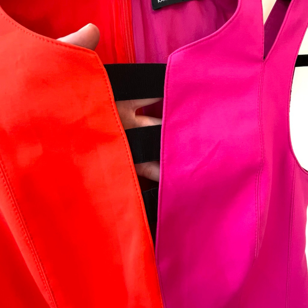 Karen Millen Red and Pink Midi Dress - Picture 8 of 16